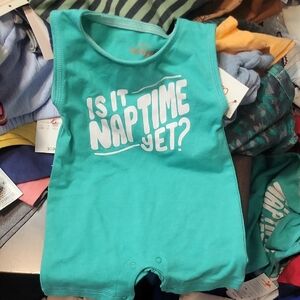 Cat & Jack Turquoise Sleeveless Baby Romper